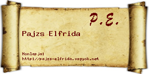 Pajzs Elfrida névjegykártya